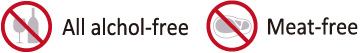 Alll alchol-free Meat-free